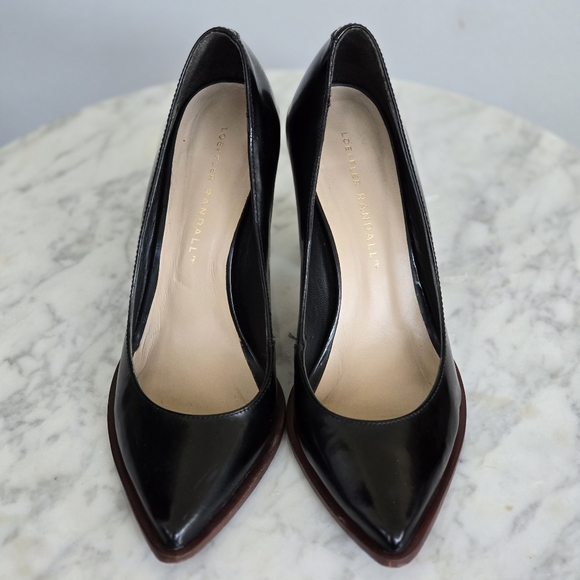 LOEFFLER RANDALL Leather Remy Block Heel Pump in Black & Cream Size 7.5 - Picture 6 of 13